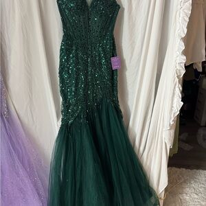 Emerald Green Sequin Gown